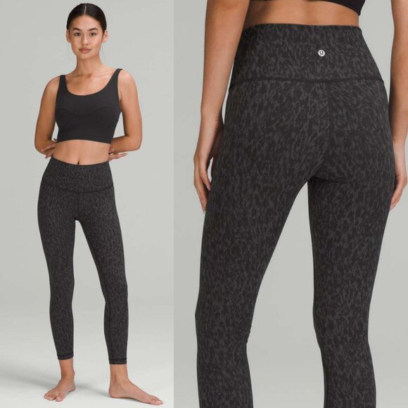 Lululemon Wunder Under High-Rise Tight 25" In Leopard Camo Deep Coal Multi 20 - Picture 1 of 6